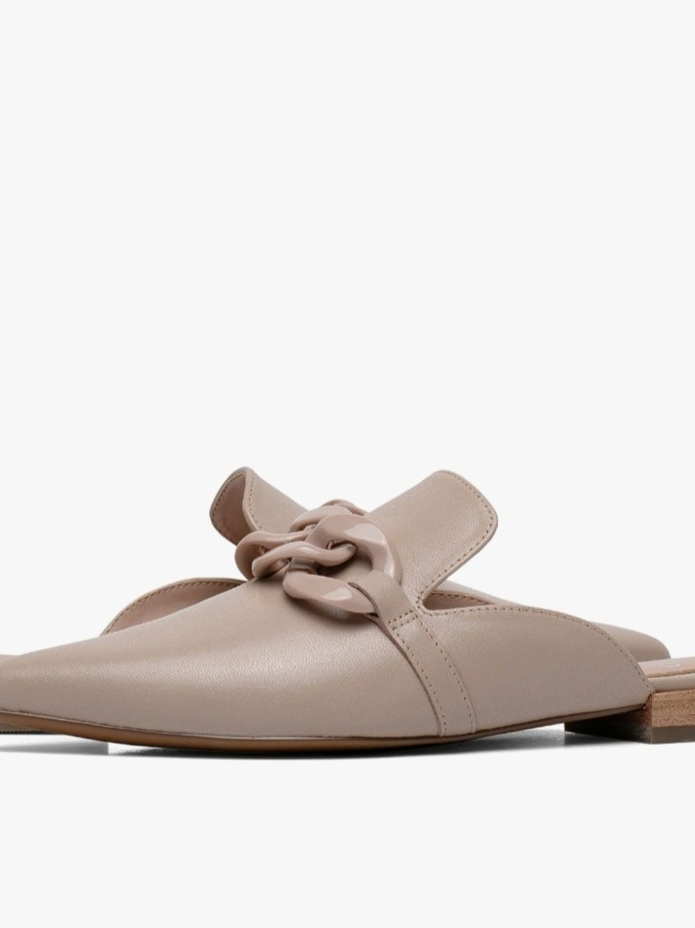 Lineao Paolo Adora Nude Nappa Leather Mules New In Box